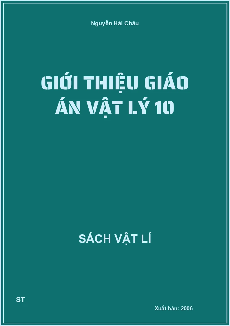 Giới thiệu giáo án vật lý 10