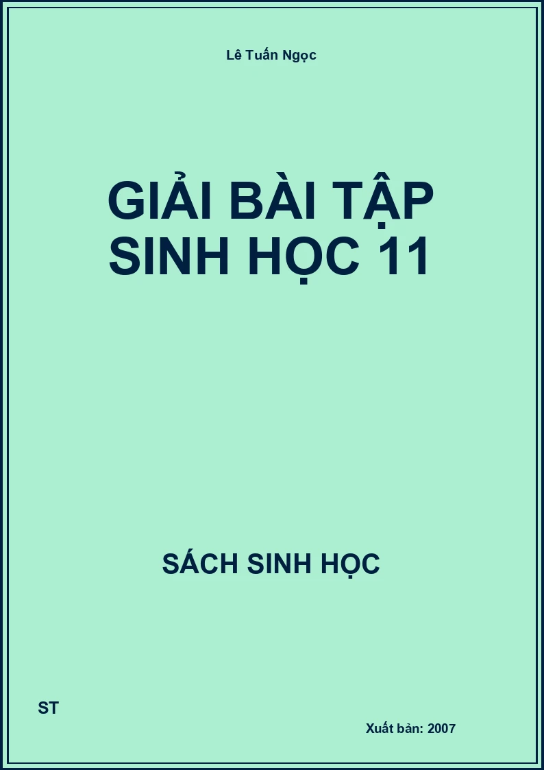 Giải bài tập sinh học 11