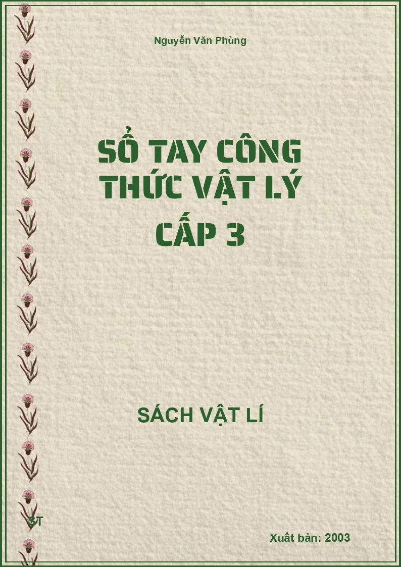 Sổ tay công thức vật lý cấp 3