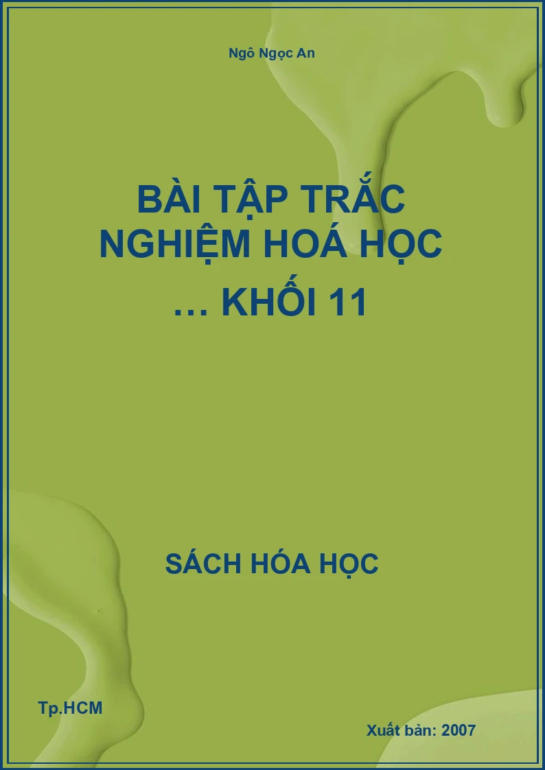 Bài tập trắc nghiệm hoá học … khối 11