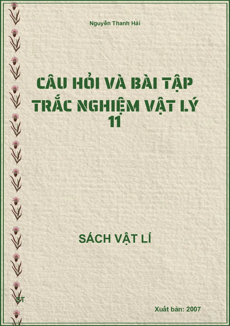 Câu hỏi và bài tập trắc nghiệm Vật lý 11