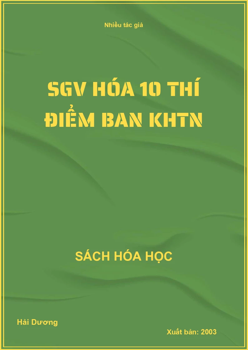 SGV hóa 10 thí điểm ban KHTN