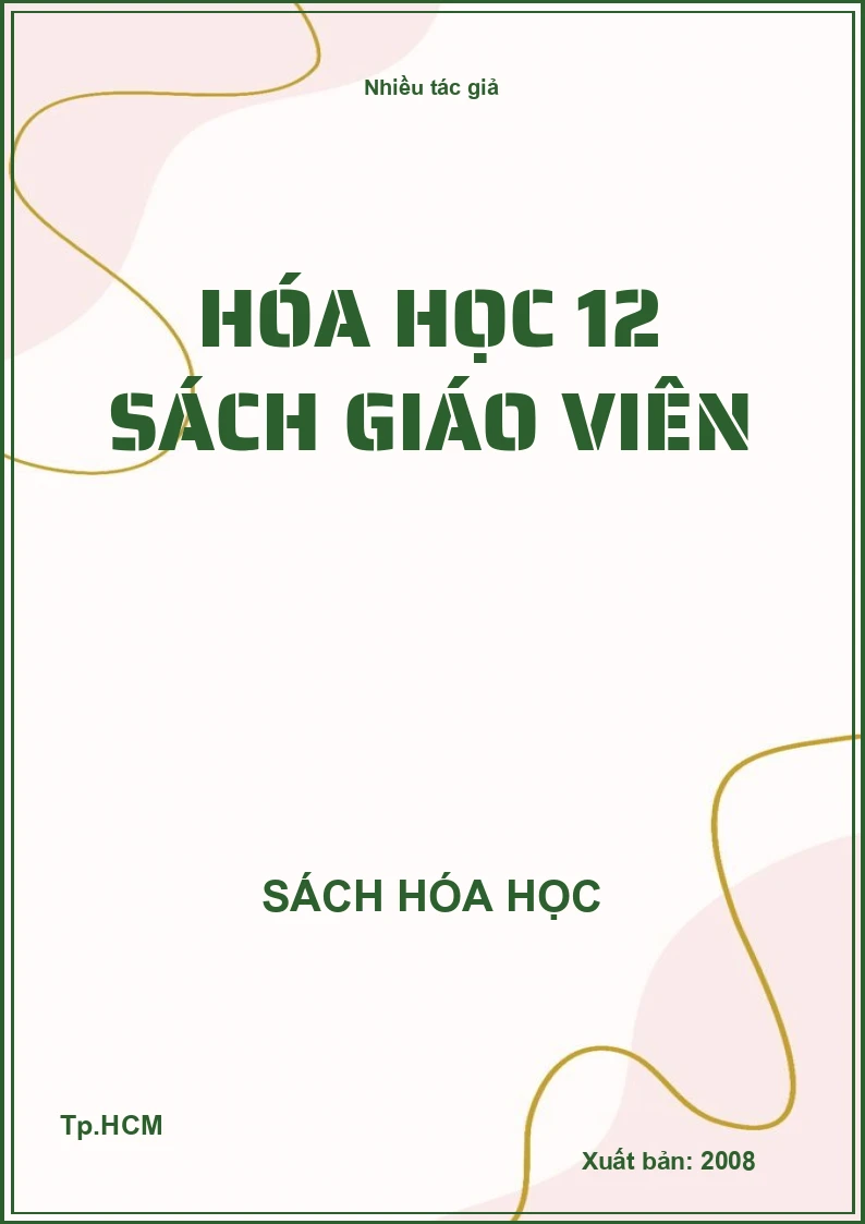 Hóa học 12 sách giáo viên