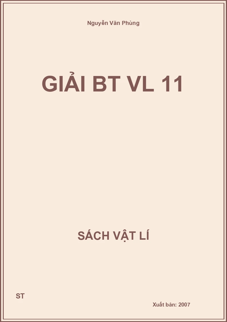 Giải BT VL 11