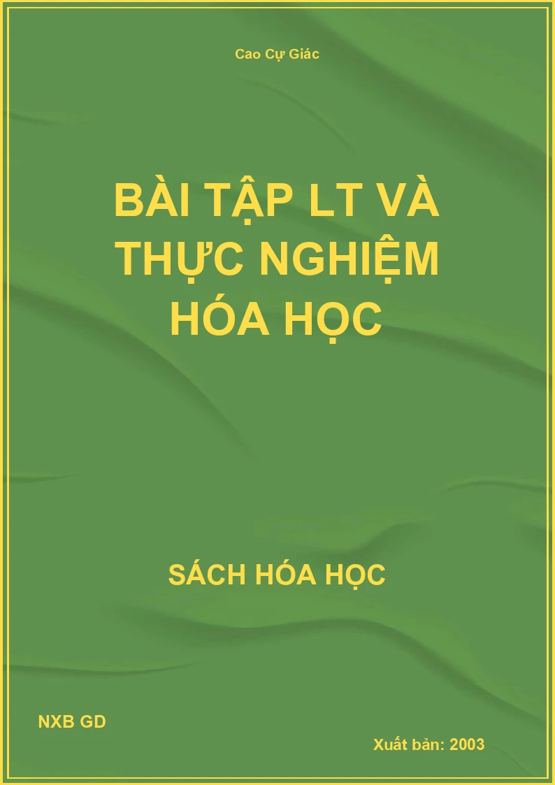 Bài tập LT và thực nghiệm hóa học