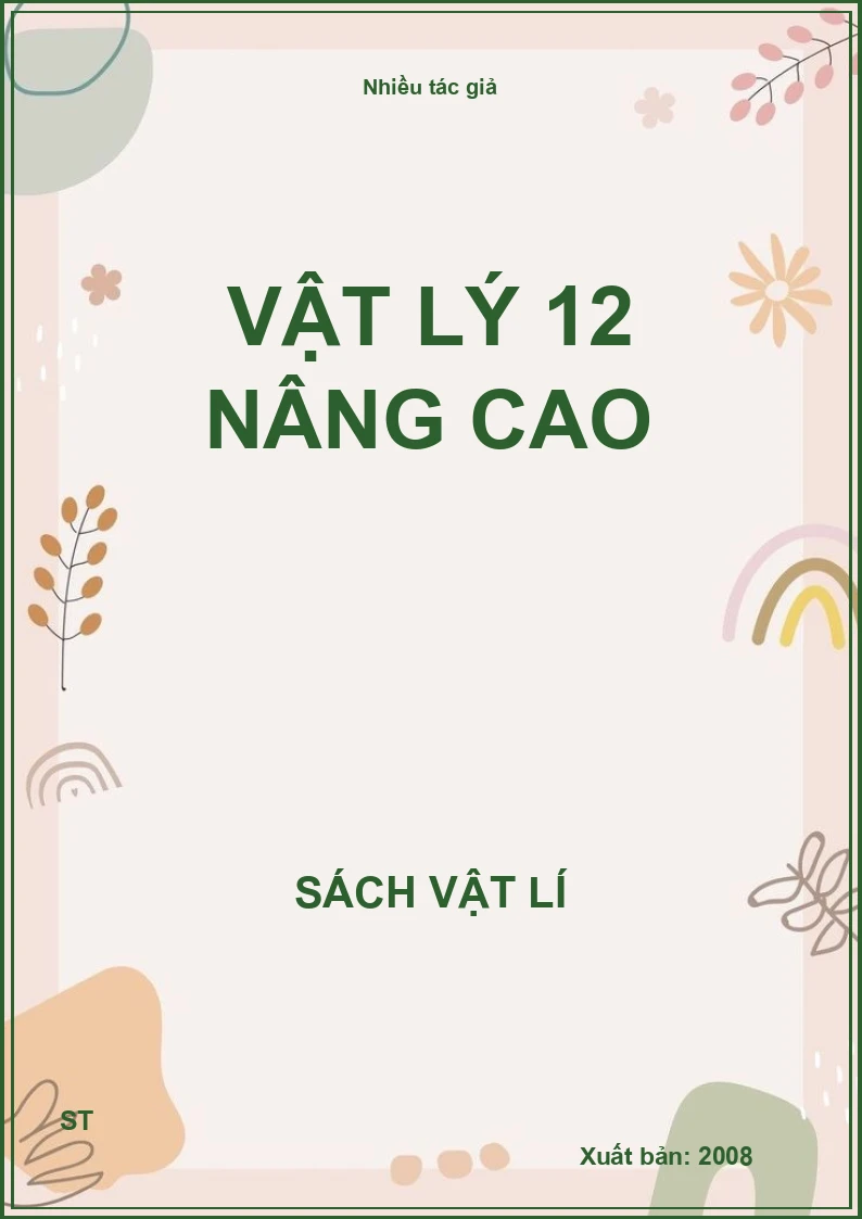Vật lý 12 nâng cao