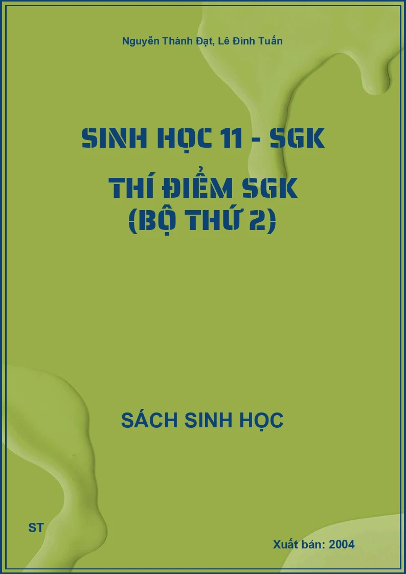 Sinh học 11 - SGK thí điểm SGK (bộ thứ 2)