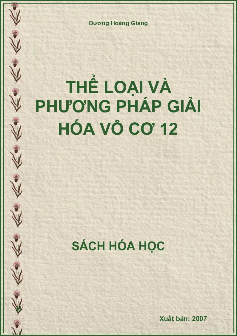 Thể loại và phương pháp giải hóa vô cơ 12