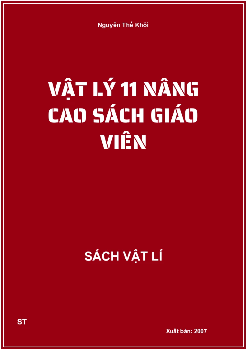 Vật lý 11 nâng cao sách giáo viên