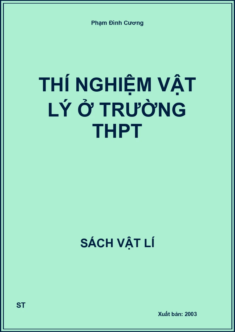 Thí nghiệm Vật lý ở trường THPT