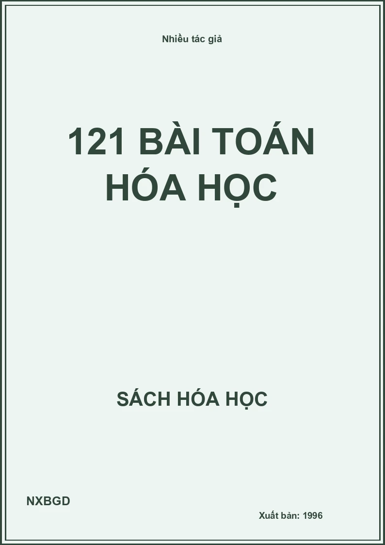 121 bài toán hóa học