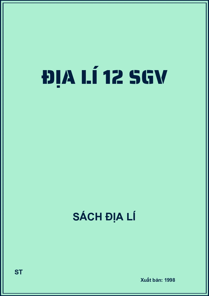Địa lí 12 SGv