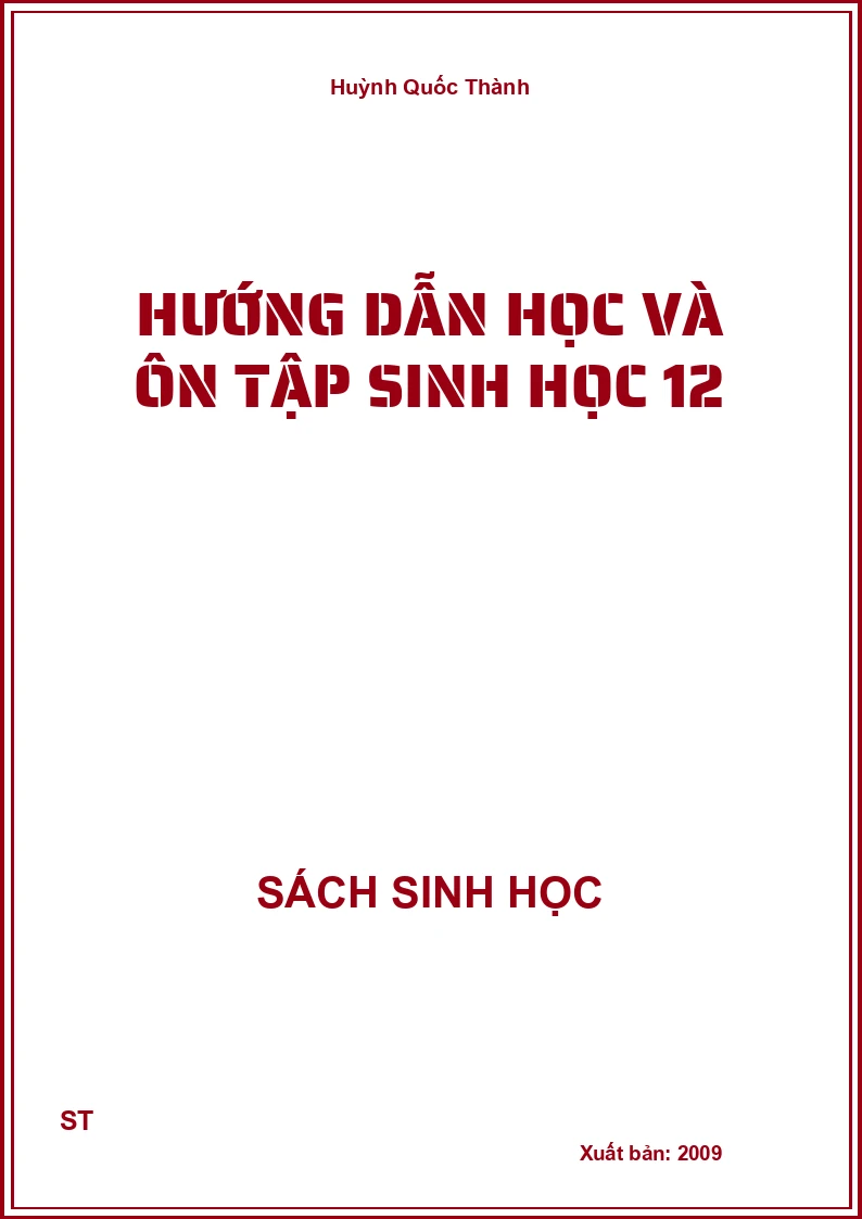 Hướng dẫn học và ôn tập sinh học 12