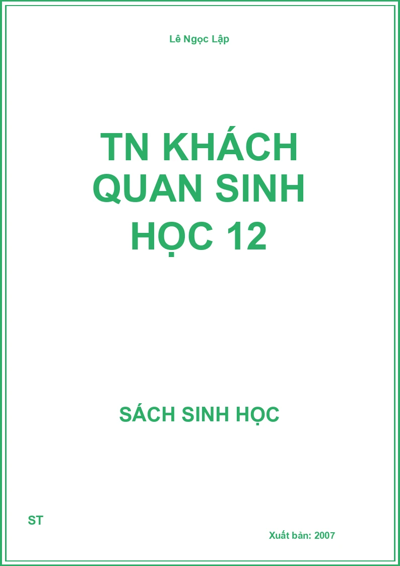 TN khách quan sinh học 12
