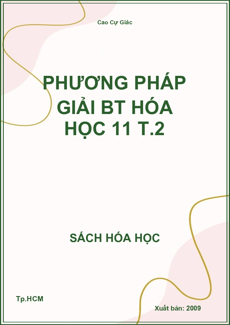Phương pháp giải BT hóa học 11 T.2