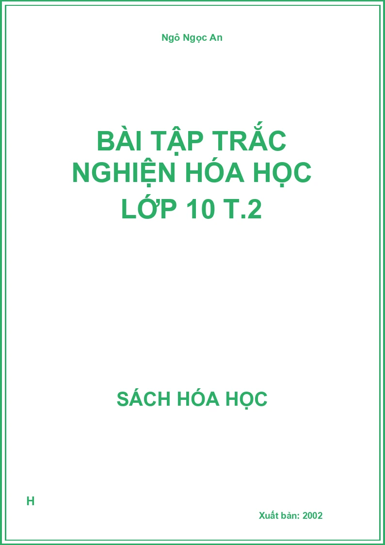 Bài tập trắc nghiện hóa học lớp 10 T.2