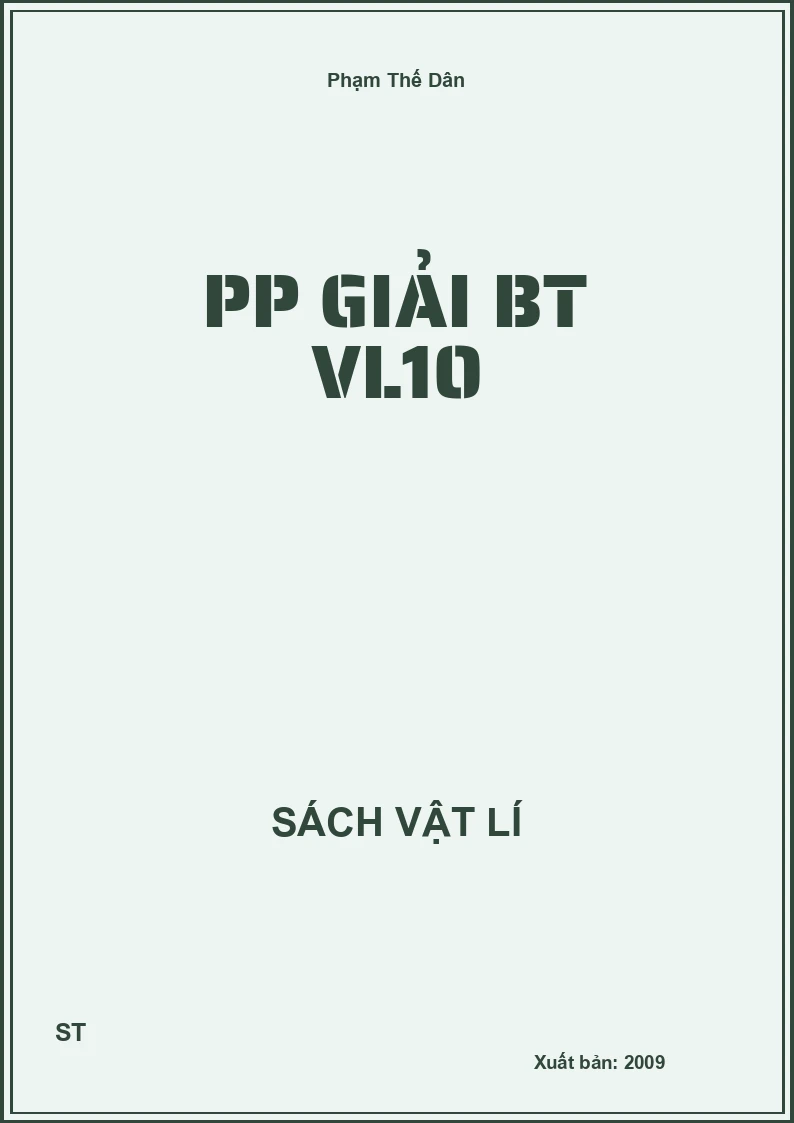 PP Giải BT VL10