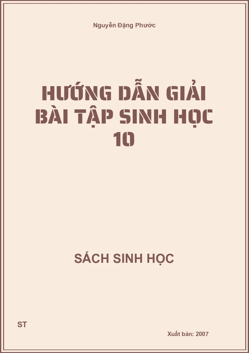 Hướng Dẫn giải bài tập sinh học 10