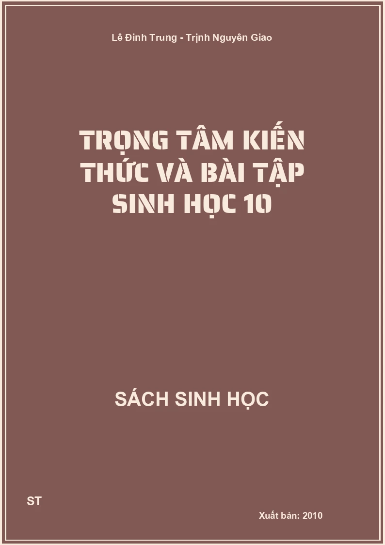 Trọng tâm kiến thức và bài tập sinh học 10