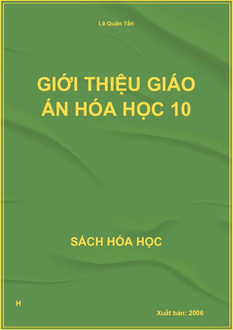 Giới thiệu giáo án hóa học 10