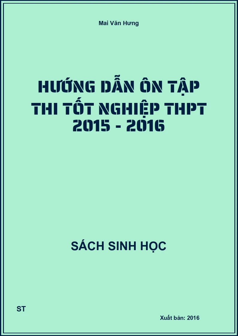 Hướng dẫn ôn tập thi tốt nghiệp THPT 2015 - 2016
