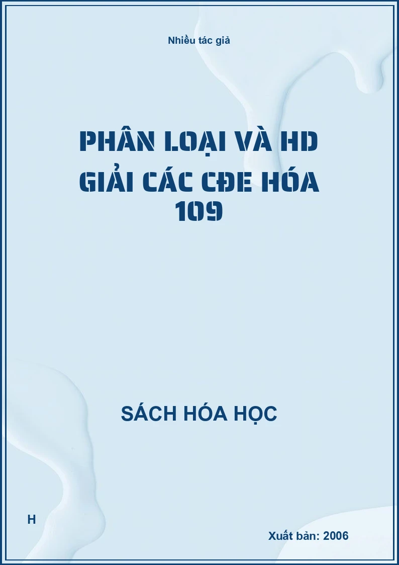 Phân loại và hd giải các cđe hóa 109