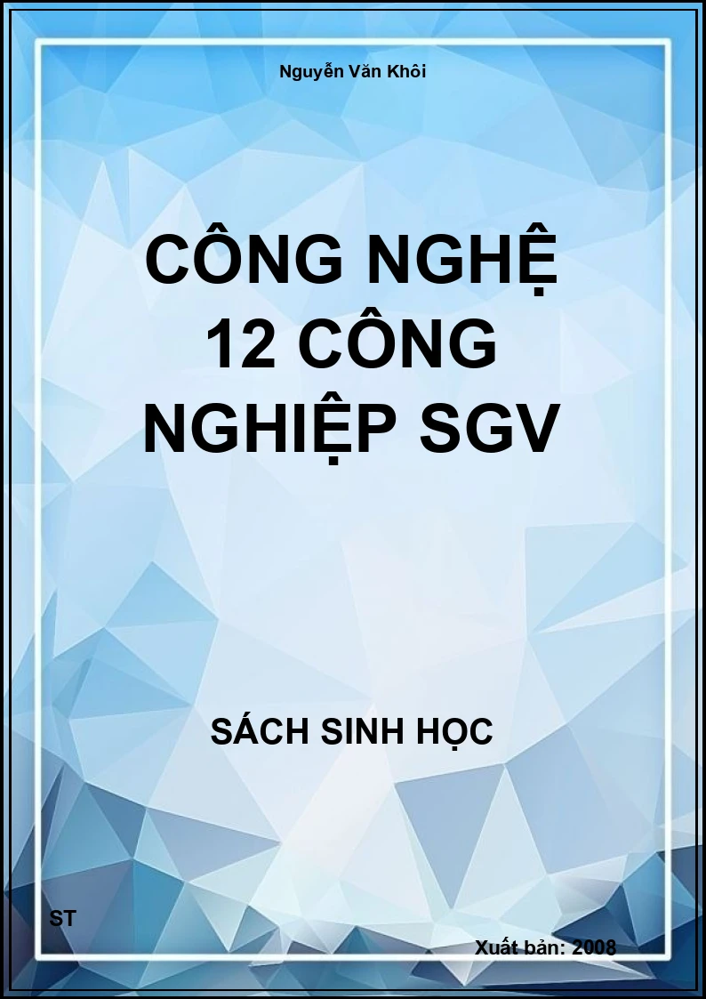 Công Nghệ 12 công nghiệp SGV