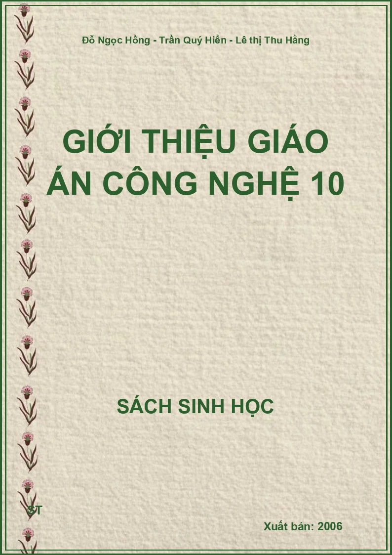 Giới thiệu giáo án công nghệ 10