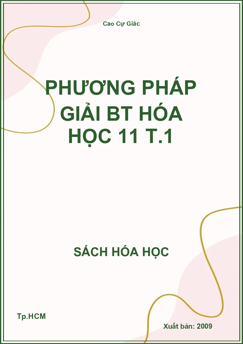 Phương pháp giải BT hóa học 11 T.1