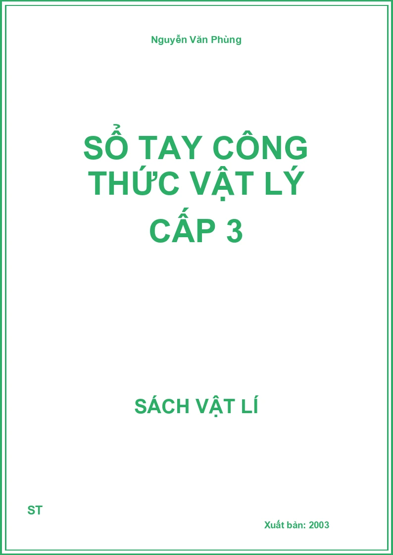 Sổ tay công thức vật lý cấp 3