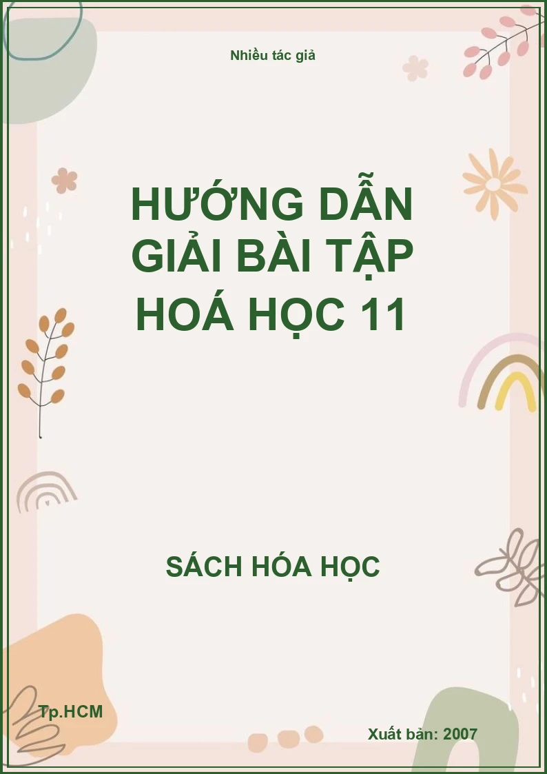Hướng dẫn giải bài tập hoá học 11