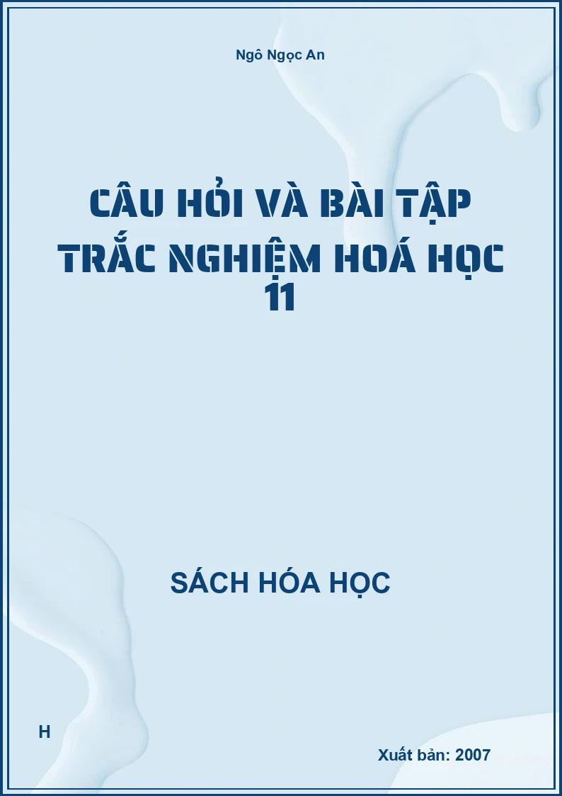 Câu hỏi và bài tập trắc nghiệm hoá học 11
