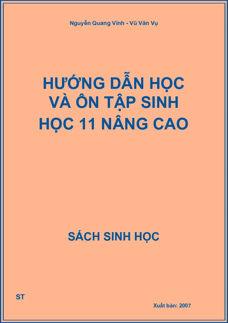 Hướng dẫn học và ôn tập sinh học 11 nâng cao