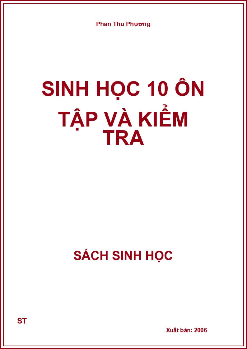 Sinh học 10 ôn tập và kiểm tra