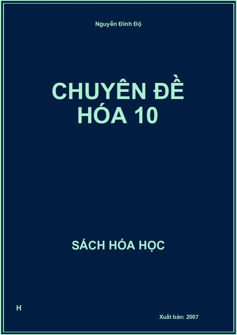 Chuyên đề hóa 10