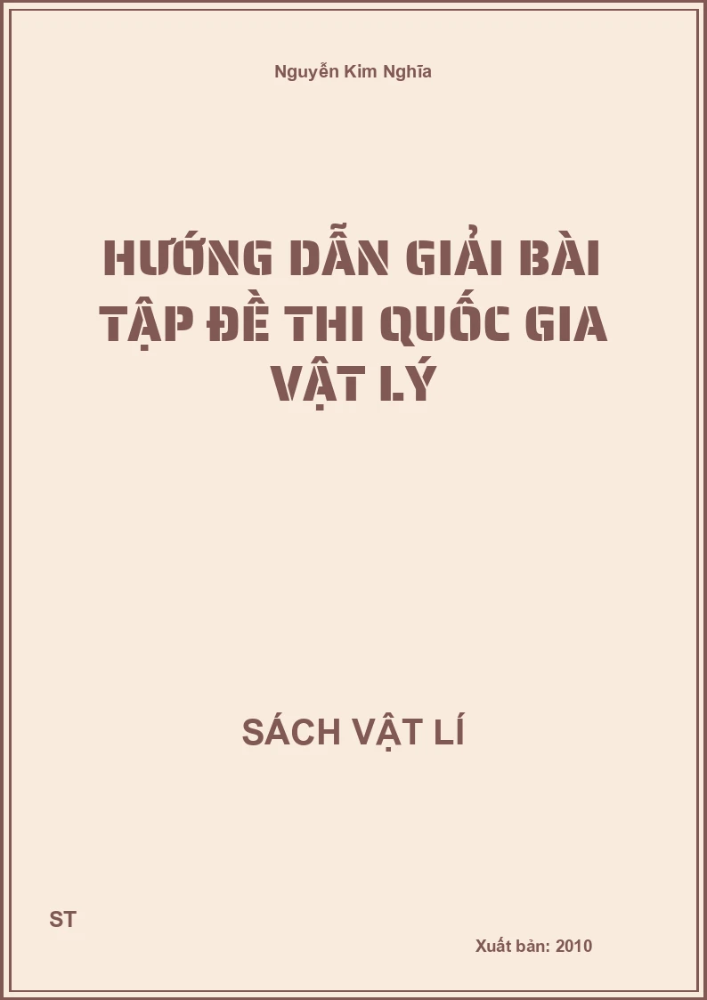 Hướng dẫn giải bài tập đề thi quốc gia Vật lý