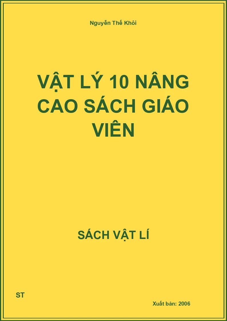 Vật lý 10 nâng cao Sách giáo viên