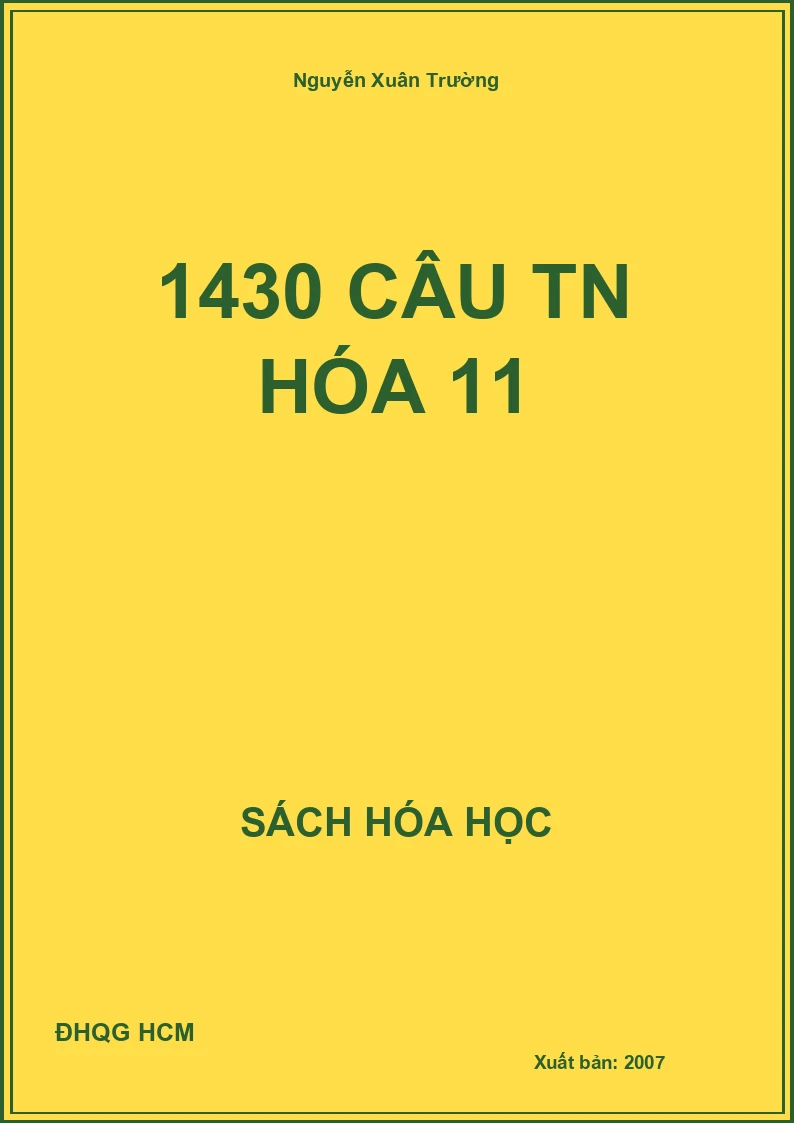 1430 câu TN hóa 11