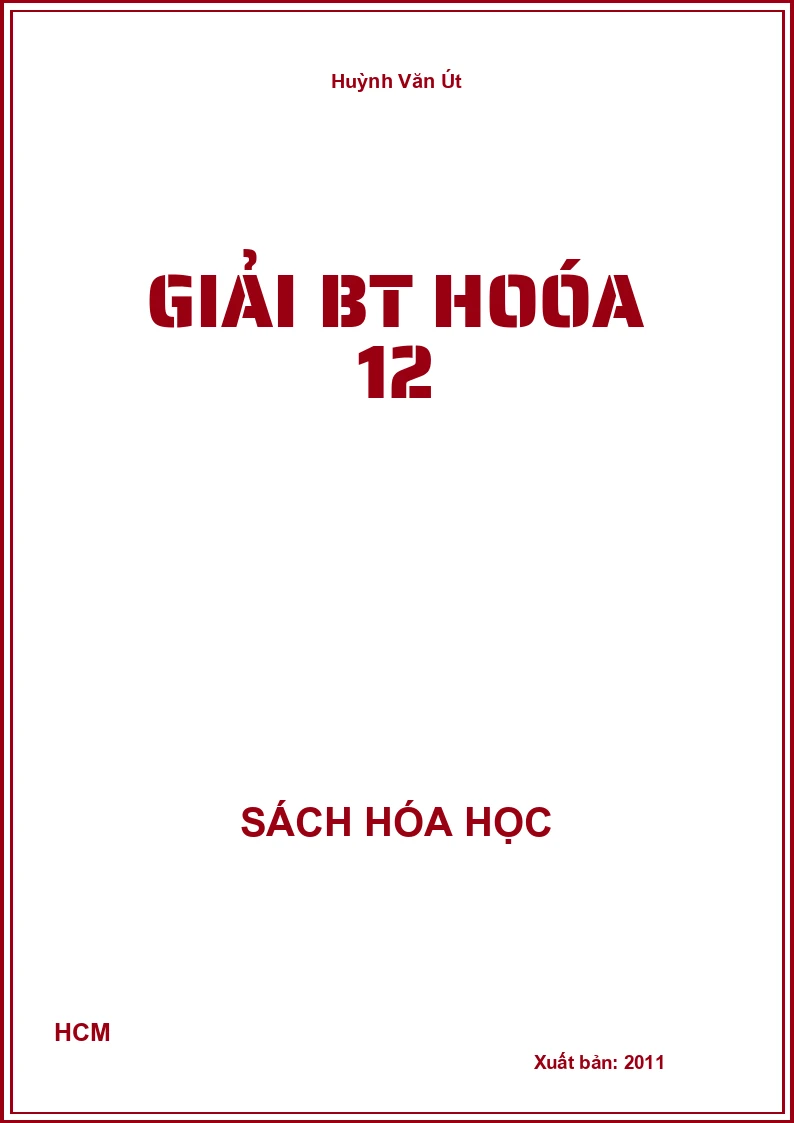 Giải BT hoóa 12