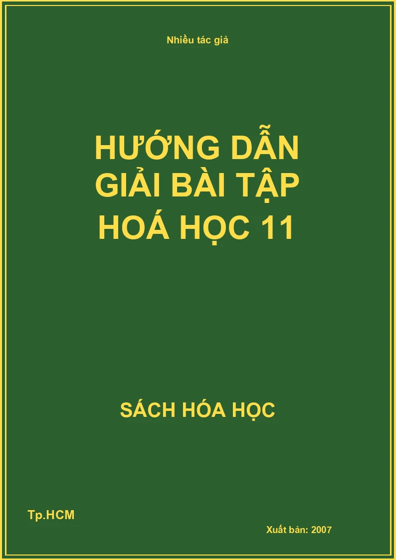 Hướng dẫn giải bài tập hoá học 11