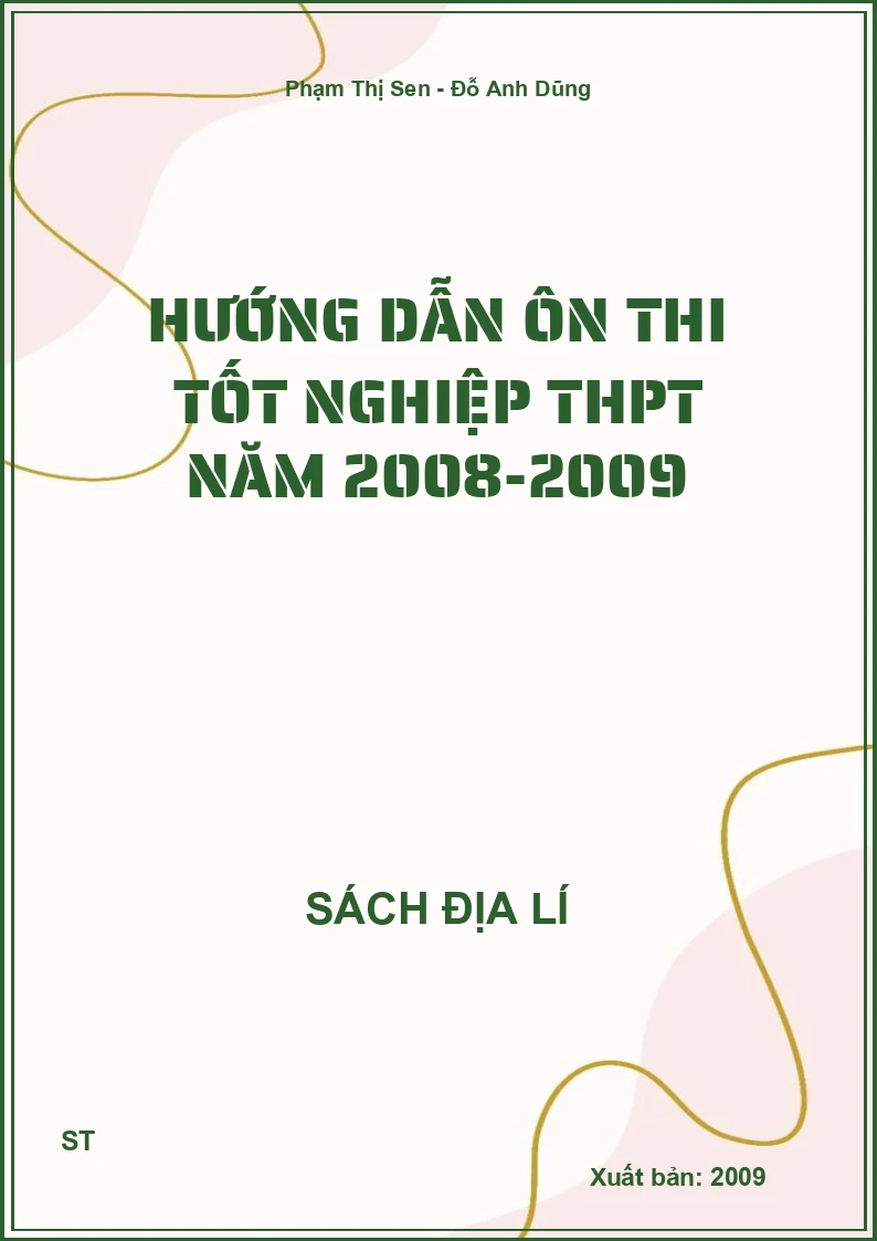 Hướng dẫn ôn thi tốt nghiệp THPT năm 2008-2009