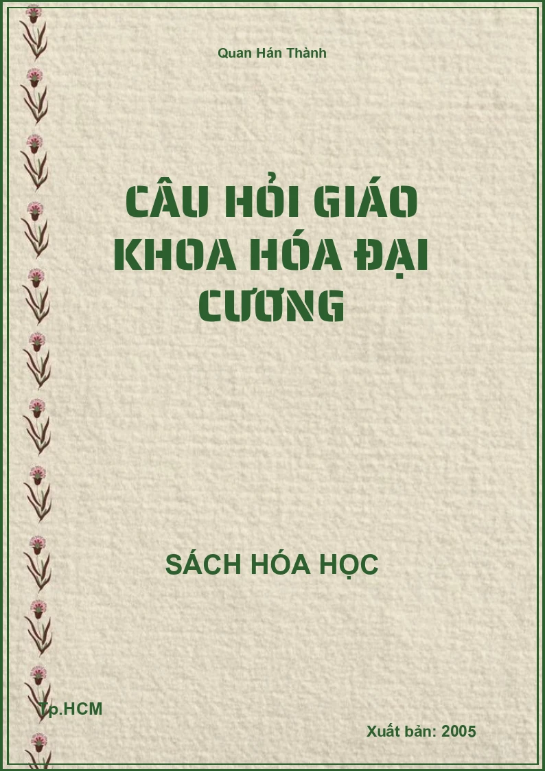 Câu hỏi giáo khoa hóa đại cương