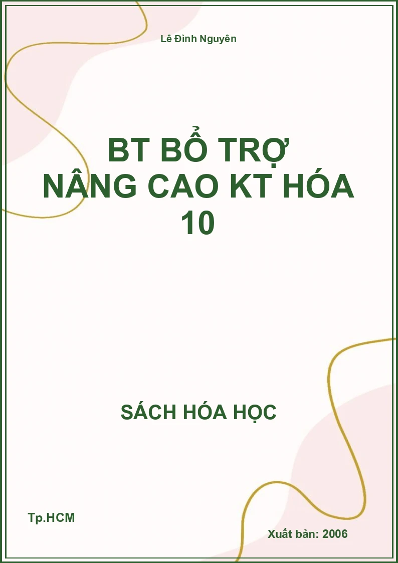BT bổ trợ nâng cao KT hóa 10