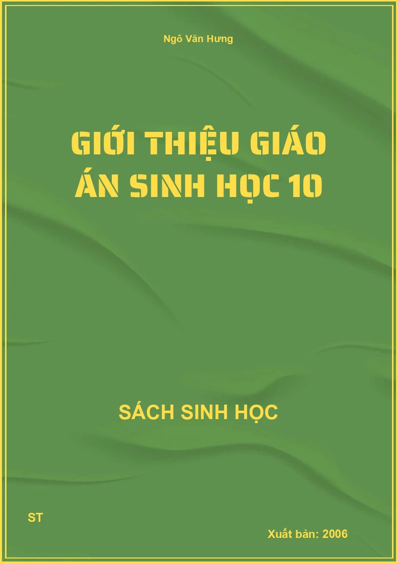 Giới thiệu giáo án sinh học 10