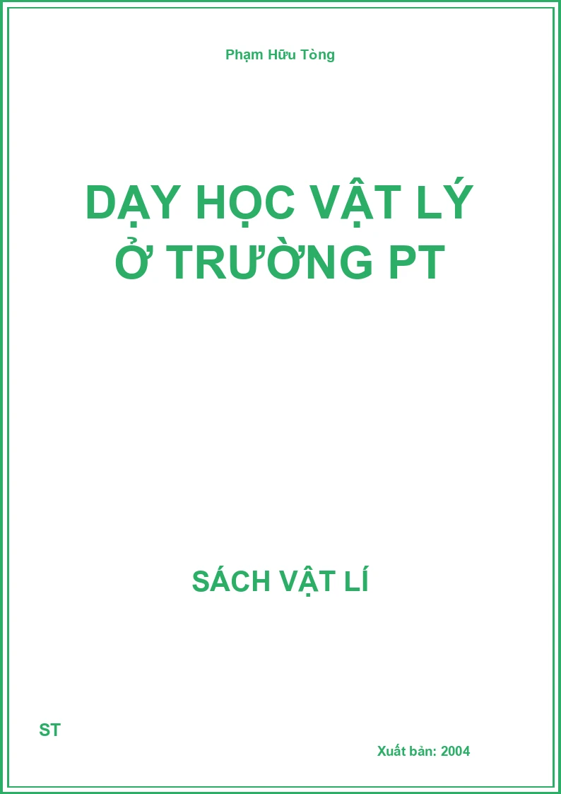 Dạy học Vật lý ở trường PT