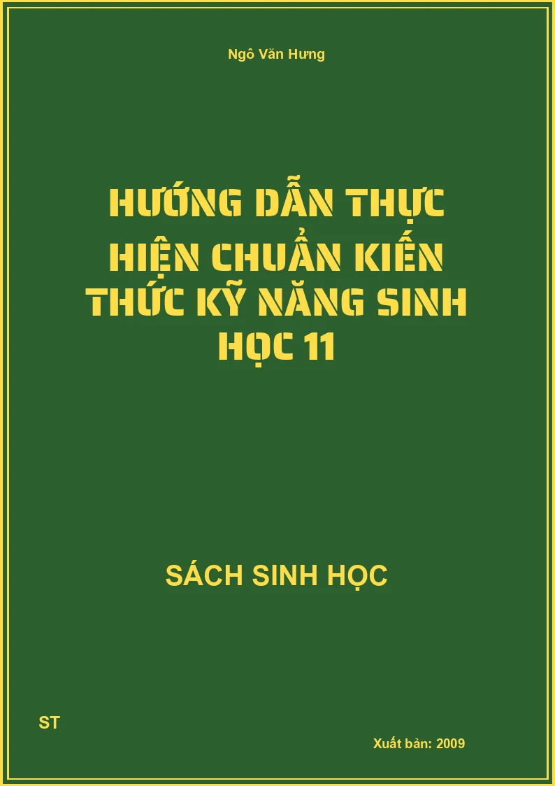 Hướng dẫn thực hiện chuẩn kiến thức kỹ năng sinh học 11