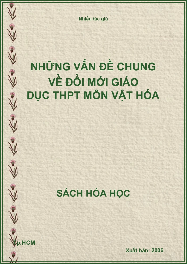 Những vấn đề chung về đổi mới giáo dục THPT môn vật hóa