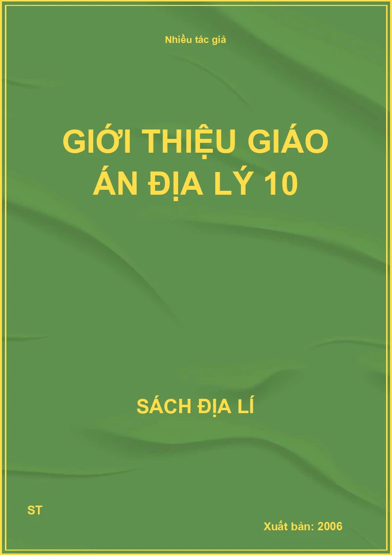 Giới thiệu giáo án địa lý 10