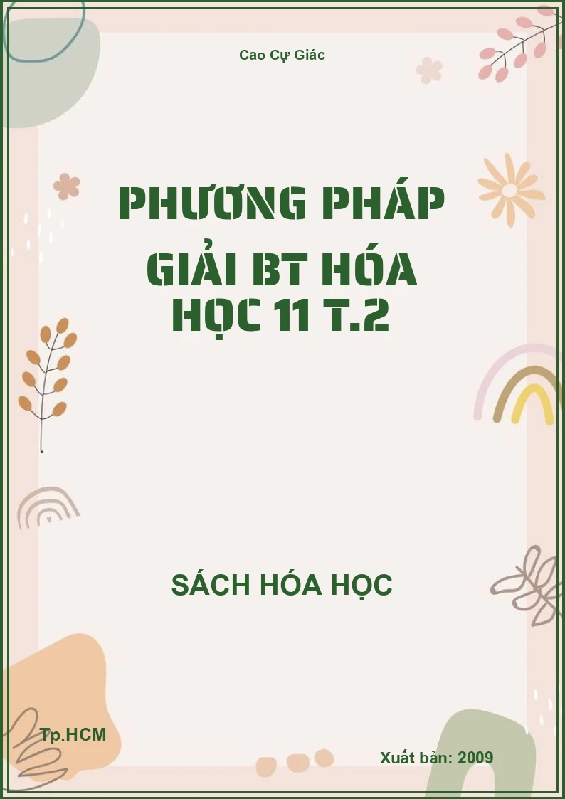 Phương pháp giải BT hóa học 11 T.2