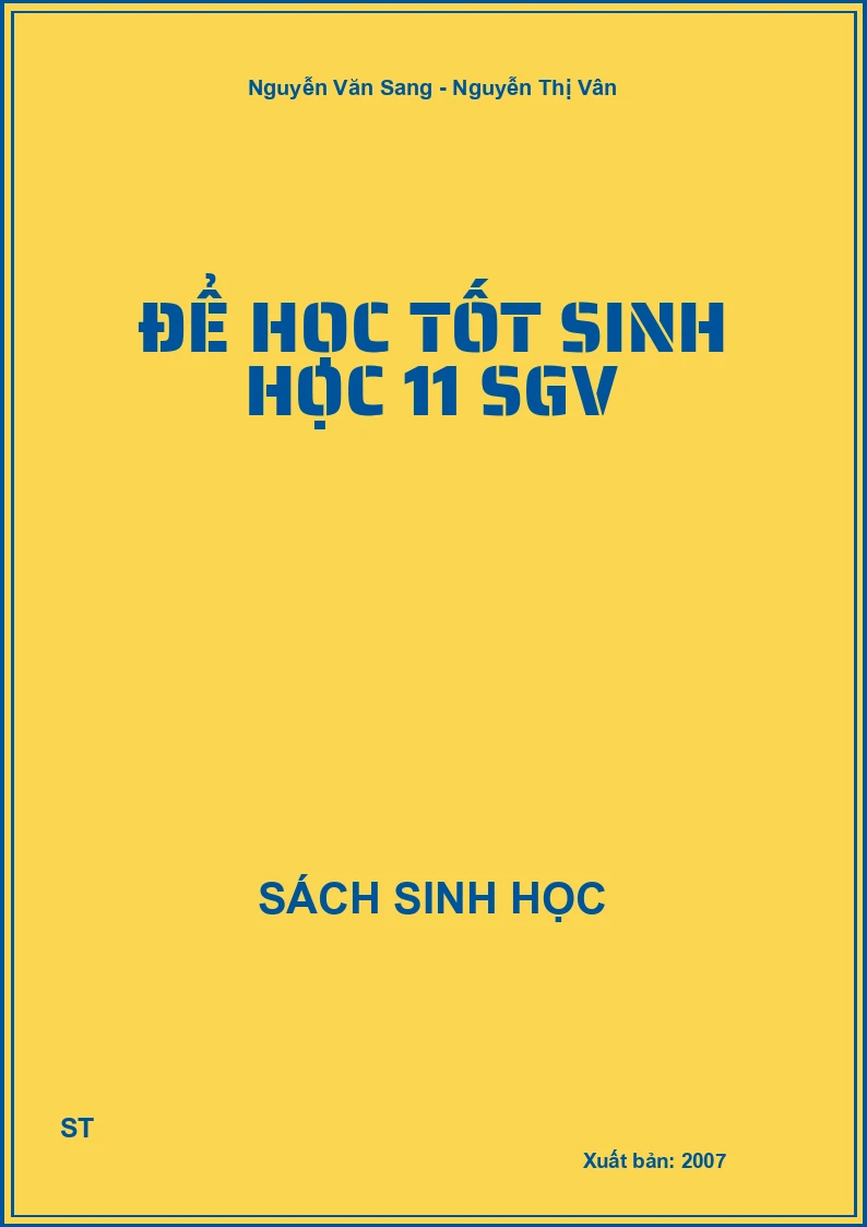 Để Học tốt sinh học 11 SGV